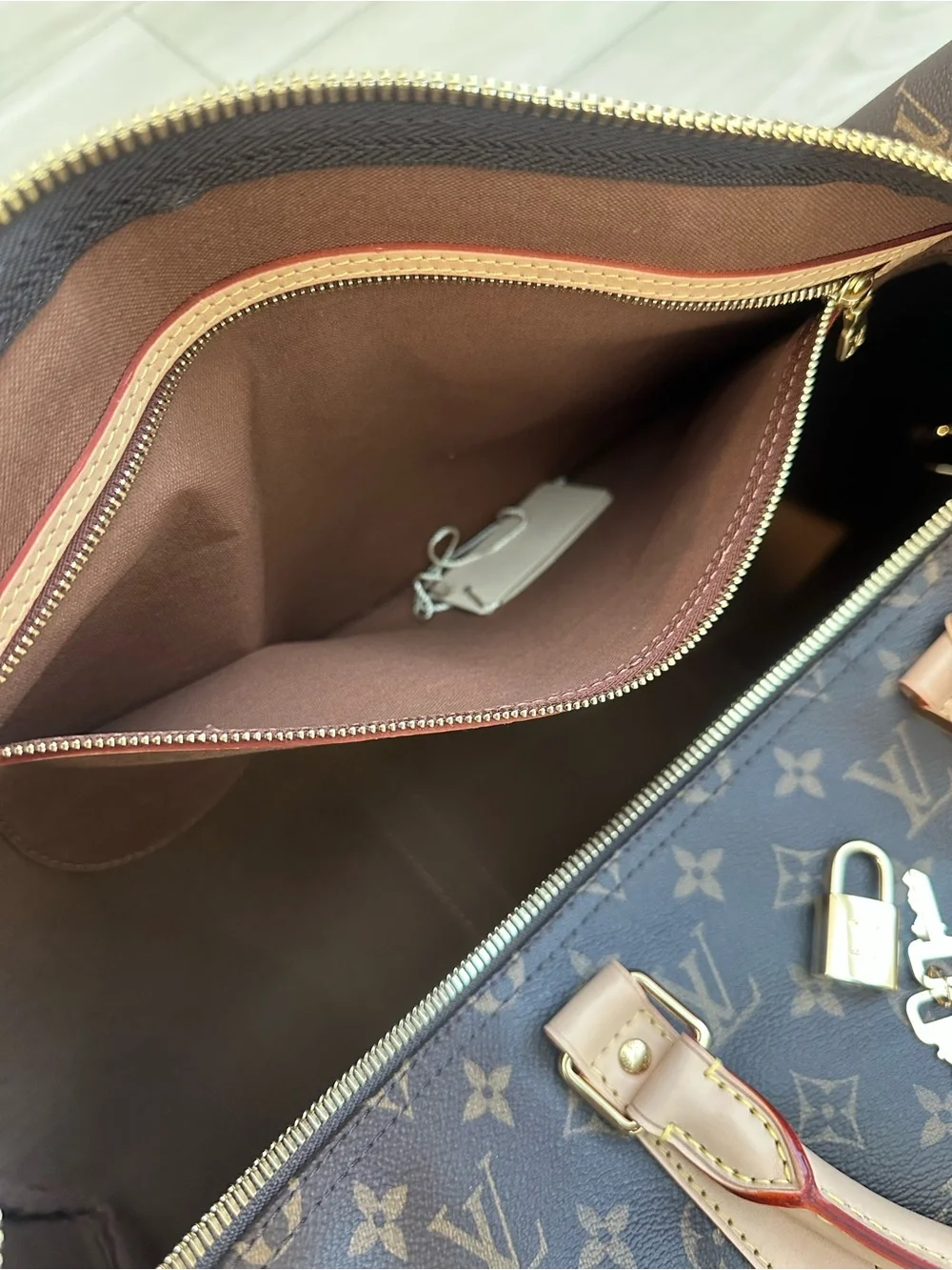 Louis Vuitton Monogram Canvas Travel Duffel with Natural Leather Trim